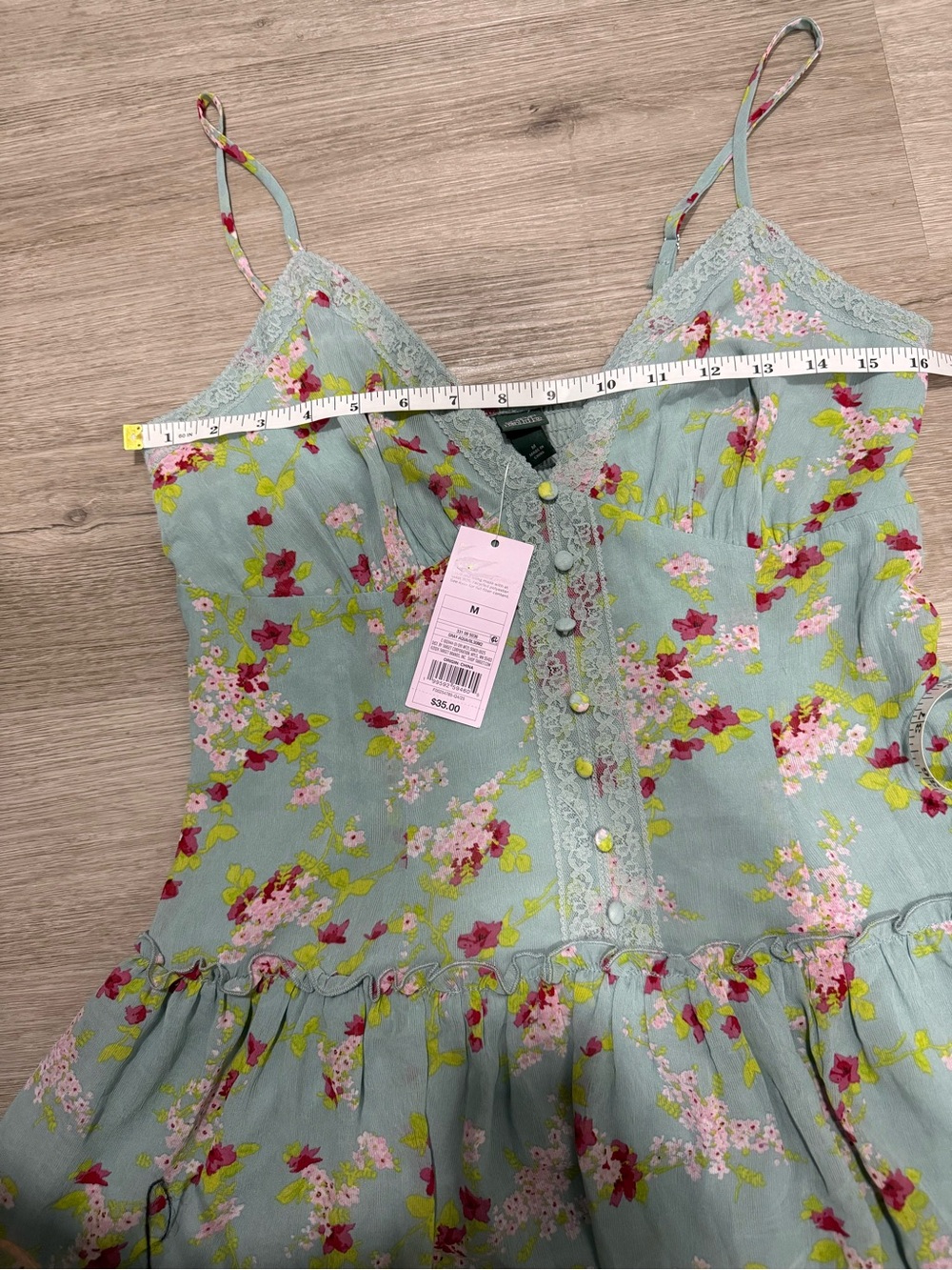 wild fable Mint Green Floral Lace-Trim Cami - Picture 7 of 12